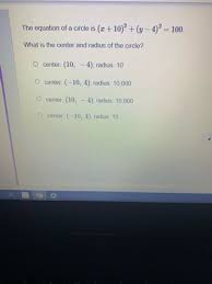 Answered The Equation Of A Circle Is