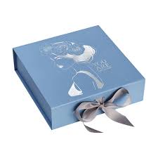 pale blue large folding gift box with