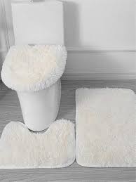 Bathroom Mat Set With Toilet Seat Cover