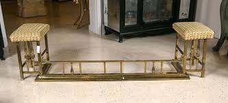 Brass Fireplace Fender With Seating At