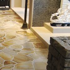 Stenciled designer tile bathroom flooring. Natural Stone Floor Covering Crazy Akrolithos S A Tile Textured Marble Look