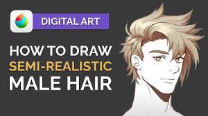 How to draw an anime dog. How To Paint Semi Realistic Anime Hair On Guys Digital Art Tutorial Medibang Youtube