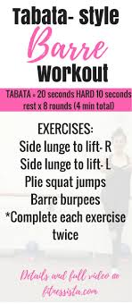 tabata style barre workout and video
