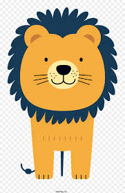 cartoon lion with mane smiling and