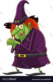 ugly halloween witch cartoon character
