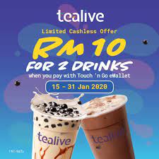 This partnership also signals the start of more attractive promotions for tealive drinks with payment made. Tealive Rolls Out Rm10 For 2 Drinks With Touch N Go E Wallet From 15th January Penang Foodie
