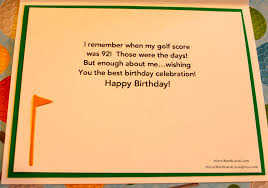 Birthday Card For A Golfer
