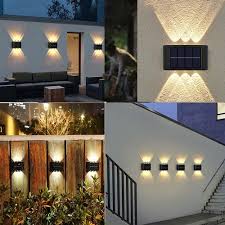 6 Led Solar Up Down Wall Lights 2 Pack