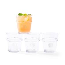 Hammered Acrylic Lowball Glasses Set