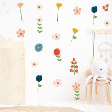 Flowers Fabric Wall Stickers Removable