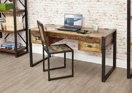Jump start your study sessions or careerjump start your study sessions or career motivation with this urban industrial writing desk. Baumhaus Urban Chic Industrial Reclaimed Wood Home Office Desk Oak Furniture Hut