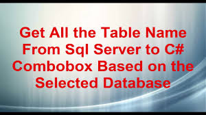 get all the table name from sql server