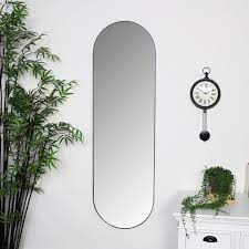 Black Oval Wall Mirror 40cm X 140cm