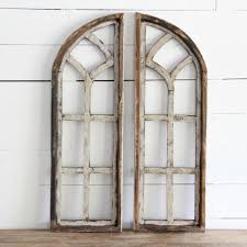 Arched Wooden Window Frame Set Of 2