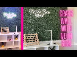 Diy Grass Wall With Neon Sign Assembly