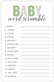 Below is a list to help you get started making your own baby word scramble or simply open up the pdf and send it to your. Free Printable Baby Shower Games Pjs And Paint Volume 1