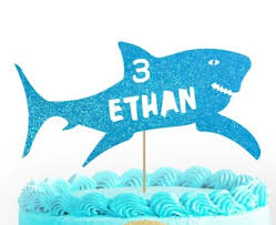 Yellow cake with vanilla buttercream ~ fondant & gum paste figures, fish & details. Personalize Name Age Glitter Shark Blue Fish Boy Birthday Cake Topper Baby Shower Party Cake Toppers Baptism Decoration Cake Decorating Supplies Aliexpress