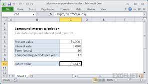 calculate compound interest excel