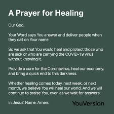 Lord jesus, thank you that you love name of person who needs healing. A Prayer For Healing Youversion