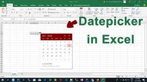 how to add datepicker in excel 2016