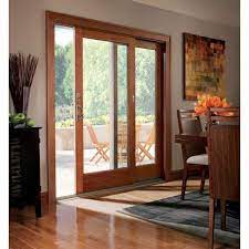 Andersen 71 1 4 In X 79 1 2 In 400 Frenchwood White Pine Right Hand Sliding Patio Door With Nickel Hardware