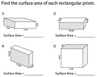 All you need to do is calculate the total area of all of its faces. Surface Area Of Rectangular Prisms Worksheets