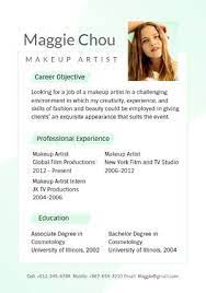 makeup artist resume template and ideas