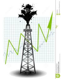 Oil Drilling Rig With Chart Arrow Stock Illustration