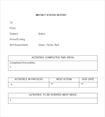 Weekly Status Report Template Word Accomplishment Simple