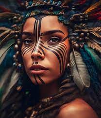 premium photo a woman with face paint