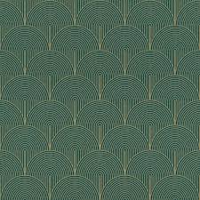 Oon Teal Deco Arches Wallpaper Sample