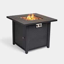 Vonhaus Rattan Style Gas Fire Pit Table