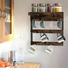 Wall Mounted Coffee Mug Rack Holder