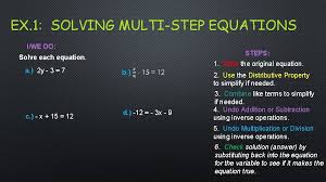 Lesson 1 3 Solving Multistep Equations