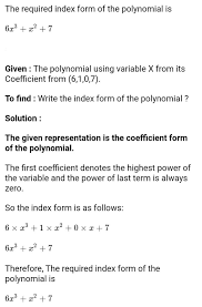 index form of the polynomial