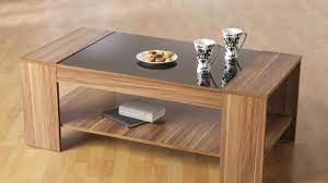 modern wood and glass coffee table