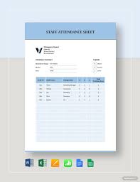 sle staff attendance sheet template