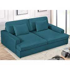Solid Velvet Twin Size Sofa Bed