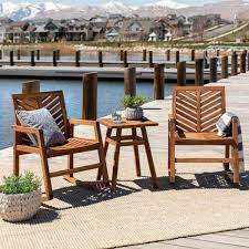 rocking wood outdoor chair set