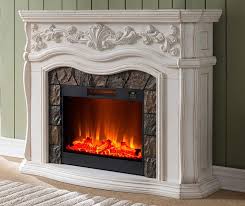 62 White Fireplace White Electric