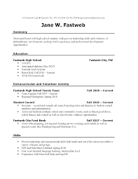 040 Fastweb First Resume Template Ideas Teenager High School
