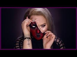 demon pulled up skin halloween makeup