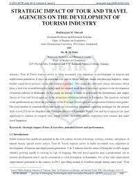 strategic impact of tour and travel