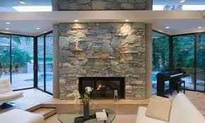 Uneven Stone Or Brick Fireplace