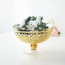 Mercury Glass Compote Vase Bowl