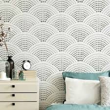 Radiant Scallop Wall Stencil Large Wall