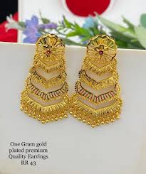 indian gold plated earrings not 916