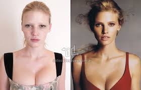 top models without makeup before and