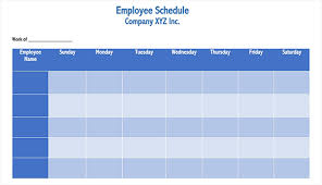 employee work schedule templates