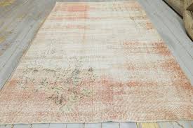 mid 20th century boho wool oushak rug